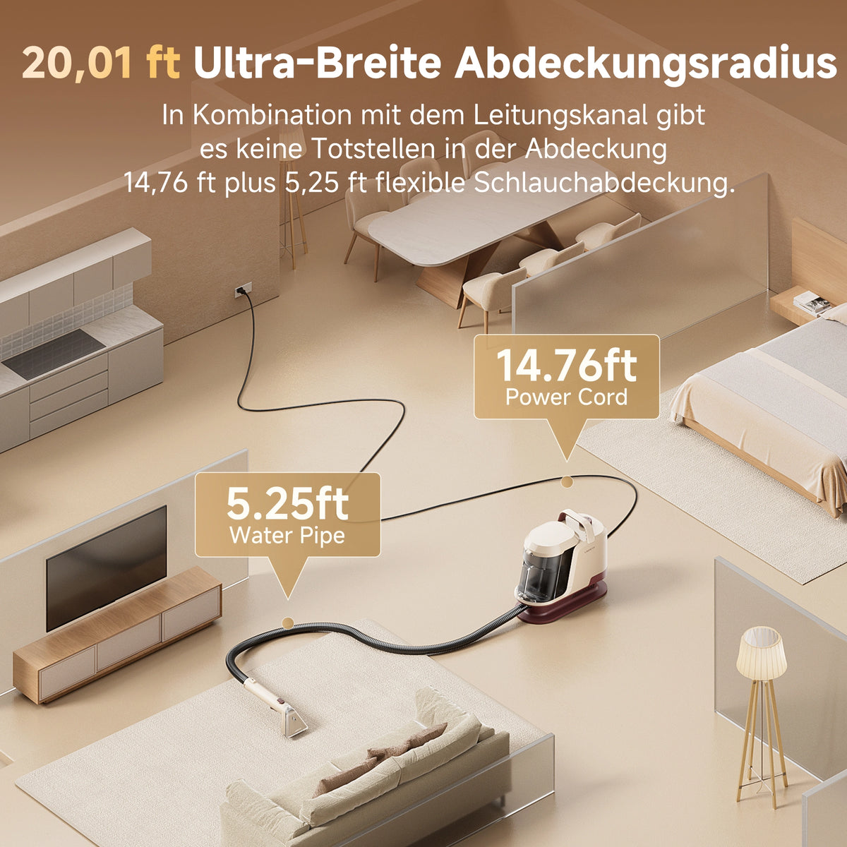 UWANT Y100 Pro – Nettoyeur de tapis et de moquettes portatif
